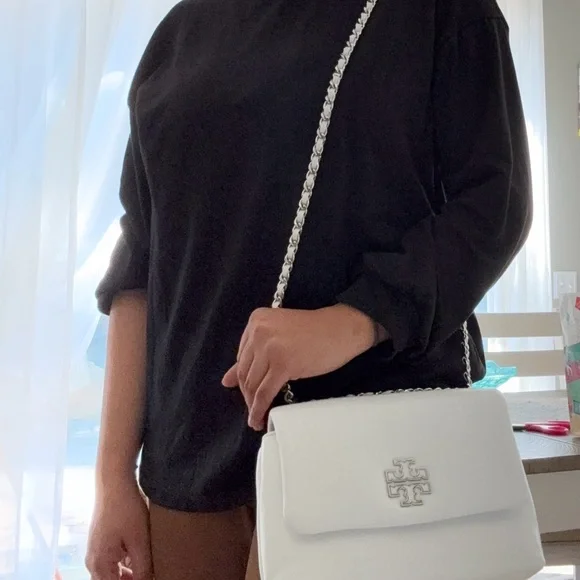 Bags Tory Burch Britten Leather Puffy Small Shoulder Bag, Optic White, 548 - Picture 6 of 8